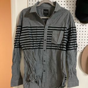 Barney cools striped button up